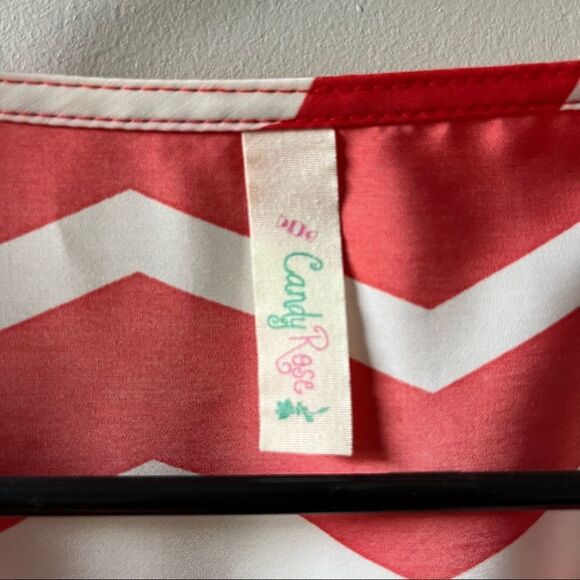 CANDY ROSE Chevron Mini Dress with Waist Tie Size Small - Picture 4 of 4